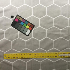 3 Yard Piece of Geometric Honeycomb in Gray and White | Home Decor Fabric | 54" W | By the Yard