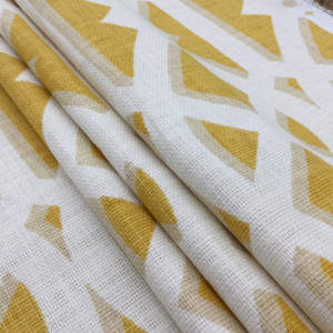 Elton in Yolk | Basketweave Lattice in Yellow / White | Upholstery / Drapery Fabric | P/Kaufmann | 54" Wide | By the Yard