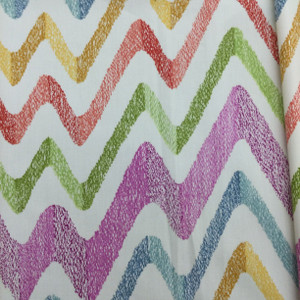 Stitch Chevron in Tutti Frutti | Red / Yellow / Green / Purple / Blue | Home Decor Fabric | P/Kaufmann | 54" Wide | By the Yard