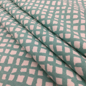 Sea Grid in Turquoise | Check in Blue / White | Upholstery / Drapery Fabric | Golding Fabrics | 54" Wide | By the Yard