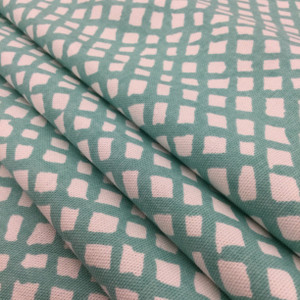 Sea Grid in Turquoise | Check in Blue / White | Upholstery / Drapery Fabric | Golding Fabrics | 54" Wide | By the Yard