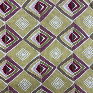 Milo in Citrine | Modern Diamond Basketweave in Green / Pink | Upholstery / Drapery Fabric | P/Kaufmann | 54" Wide | By the Yard