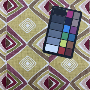 Milo in Citrine | Modern Diamond Basketweave in Green / Pink | Upholstery / Drapery Fabric | P/Kaufmann | 54" Wide | By the Yard