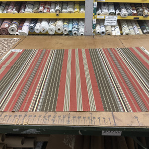 Deveraux Stripe in Heath | Stripes in Brown / Red | Upholstery / Drapery Fabric | P/Kaufmann | 54" Wide | By the Yard