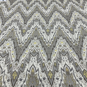 Bray Flamestitch in Silver Birch | Bohemian Chevron Grey / Beige / Yellow | Upholstery / Drapery Fabric | P/K Lifestyles | 54" Wide | By the Yard