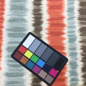 Merson in Scarlet | Ikat Stripes in Red / Blue-Grey / Brown | Upholstery / Drapery Fabric | Braemore | 54" Wide | By the Yard