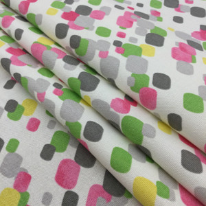 Bon Bons in Peony | Spots in Pink / Green / Yellow / Grey | Home Decor Fabric | PK Lifestyles | 54" Wide | By the Yard
