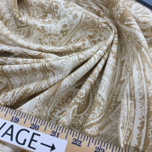 Kingdom in Tussah | Paisley in Tan / Off-White | Upholstery / Drapery Fabric | P/Kaufmann | 54" Wide | By the Yard