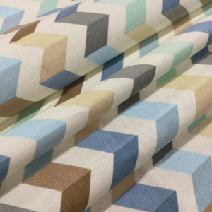 Jas Tip Top in Ethereal | Chevron in Blue / Green / Brown | Home Decor Fabric | P K Lifestyles | 54" Wide | By the Yard