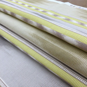 Persian Path in Fog | Striped Design in Tan / Grey / Chartreuse | Upholstery / Drapery Fabric | P/K Lifestyles | 54" Wide | By the Yard