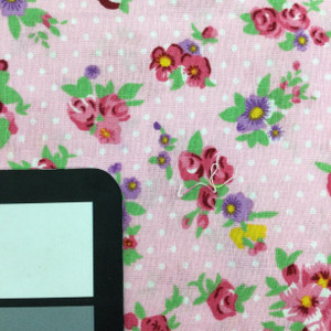 100% Cotton Quilting Fabric | White Polka Dot Pink Purple Floral  | 44" Wide | By The Yard