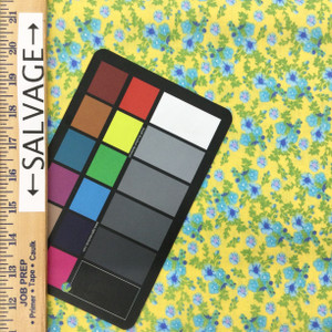 100% Cotton Quilting Fabric | Yellow Blue Green Floral  | 44" Wide | By The Yard