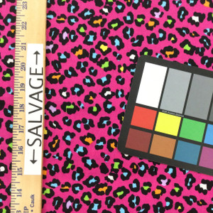 100% Cotton Quilting Fabric | Pink Yellow Cheetah Print | 44" Wide | By The Yard