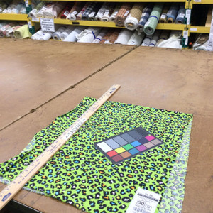 100% Cotton Quilting Fabric | Green Orange Blue Cheetah Print | 44"  Wide | By The Yard