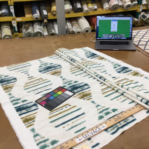 Eventide in Dusk | Tie Dye Ogee in Blue and Green | Home Decor Fabric | Richloom Brand | Drapery / Upholstery | 54" Wide | By the Yard