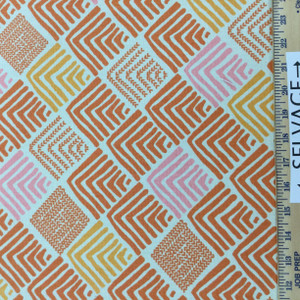 Bello in Coral | Modern Diamonds in Orange / Pink / Off-White | Upholstery / Drapery Fabric | RIchloom | 54" Wide | By the Yard
