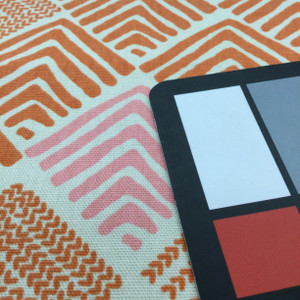 Bello in Coral | Modern Diamonds in Orange / Pink / Off-White | Upholstery / Drapery Fabric | RIchloom | 54" Wide | By the Yard