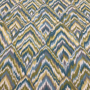 Ludlow in Mineral | Ikat Diamonds in Green and Blue | Upholstery / Drapery Fabric | Covington | 54" Wide | By the Yard