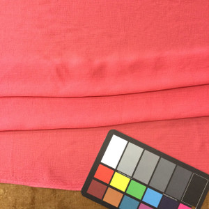 Salmon Red Sheer Crepe Chiffon Fabric | Special Occasion Apparel | By The Yard | 45 Inch Wide