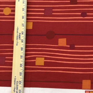 Geometric Squares and Stripes | Red / Orange | Home Decor Fabric | 54" Wide | By the Yard