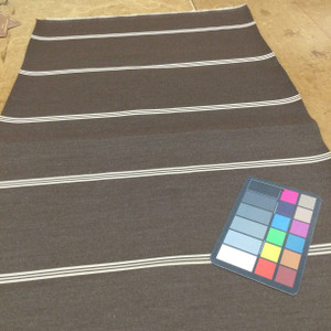 Chocolate Brown with Beige Stripes | Outdoor Awning / Marine Fabric | Sunbrella-like | 46" Wide | By the Yard | Waterproof