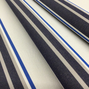 Vintage Stripes in Beige / Navy / Royal Blue | Outdoor Awning / Marine Fabric | Sunbrella-like | 46" Wide | By the Yard | Waterproof