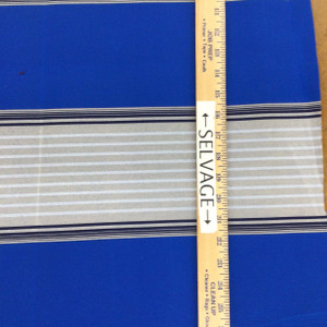 Vintage Stripes in Royal Blue / Taupe / Navy | Outdoor Awning / Marine Fabric | Sunbrella-like | 46" Wide | By the Yard | Waterproof