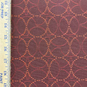 2.25 Yard Piece of Maroon Black Red Circles Heavy Auto Vinyl Upholstery Fabric By The Yard 54 Inch