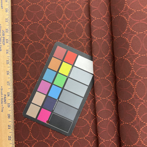 2.25 Yard Piece of Maroon Black Red Circles Heavy Auto Vinyl Upholstery Fabric By The Yard 54 Inch