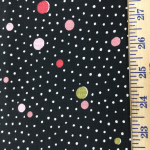 "L.H. Deco Dots" Waverly | Pink / Green / Black | Home Decor / Drapery Fabric | 54" Wide | By the Yard