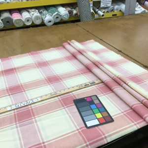 Large Scale Plaid in Pink and Yellow | Home Decor / Drapery Fabric | 54" Wide | By the Yard