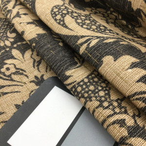 Traditional Damask in Brown / Tan | Linen Like Fabric | Home Decor / Drapery | 54" Wide | By the Yard