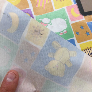 Baby Themed Vinyl Fabric | Yellow / Blue / Green | Changing Pads / Baby Shower Decor | 54" Wide | By the Yard