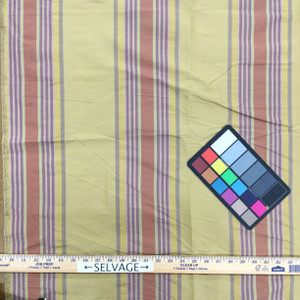 Thick and Thin Stripes in Gold / Purple / Red | Upholstery / Drapery Fabric | 54" Wide | By the Yard