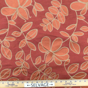 Modern Floral in Red / Orange / Bronze | Upholstery / Drapery Fabric | 54" Wide | By the Yard