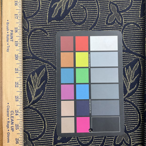 Leafy Vines in Navy Blue and Yellow | Upholstery Fabric | 54" Wide | By the Yard