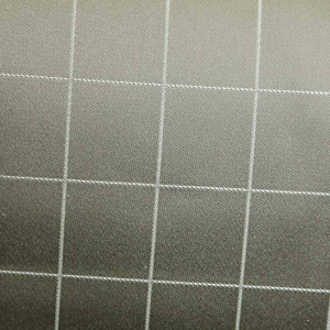 3.9 Yard Piece of Tan Rectangle On Brown Classy Look 54" Upholstery / Drapery Fabric