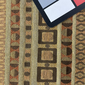 Decorative Stripes in Tan / Brown / Orange | Upholstery Fabric | 54" Wide | By the Yard
