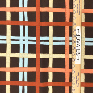 "Spiroplaid" Premier Prints | Drawn Plaid in Black / Red / Blue | Home Decor / Drapery Fabric | 54" Wide | By the Yard