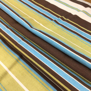 "Terrace" Premier Prints | Stripes in Blue / Green / Brown | Home Decor / Drapery Fabric | 54" Wide | By the Yard