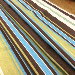 "Terrace" Premier Prints | Stripes in Blue / Green / Brown | Home Decor / Drapery Fabric | 54" Wide | By the Yard