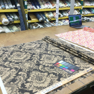 Damask in Brown / Tan | Linen Like Fabric | Home Decor / Drapery | 54" Wide | By the Yard