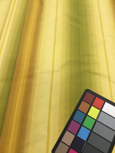 Golden Green Stripe Polyester Silk Taffeta Fabric | Drapery | Home Decor | By The Yard | 54 inch Wide