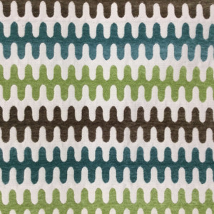 Comtempory Upholstery Fabric | Teal Brown Lime on Natural | Woven | Heavy Duty | By The Yard