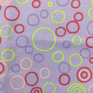 Funky Retro Circles in Lavender | Lime | Red | Pink | Home Decor Print Fabric | Drapery| By The Yard | 54 inch Wide