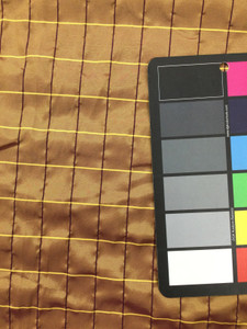 Metallic Bronze Windowpane Check Taffeta Fabric | Drapery| Home Decor | Polyester Silk | By The Yard | 54 Inch Wide
