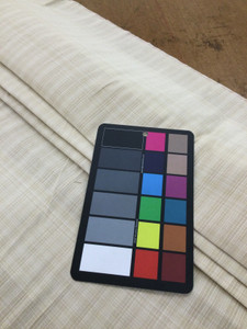 Tan/Cream Crosshatch Shadowstripe Lightweight Drapery Fabric | Home Decor | Drapery | By The Yard | 54 Inch Wide