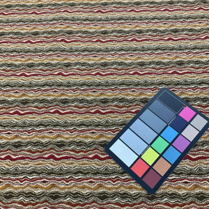 Wavy Stripe in Brown, Red and Gold and Tan | Heavyweight Upholstery Fabric | By The Yard | 54 Inch Wide