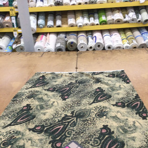 Tan, Brown and Green Leopard Spade Fabric | Lightweight Jersey Mesh Knit | Fashion Fabric | 48 Inch Wide | By the Yard