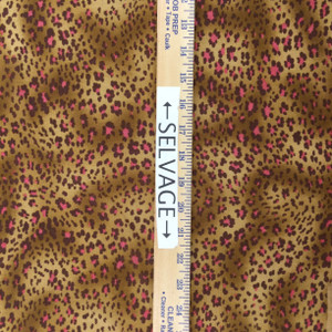 Brown and Pink Leopard Print Sheer Mesh Knit Fabric | Clothing and Apparel | 60 Inch wide | By The Yard